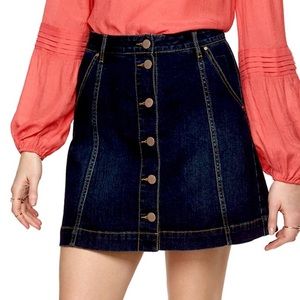 LC Lauren Conrad Button Up Denim Skirt
